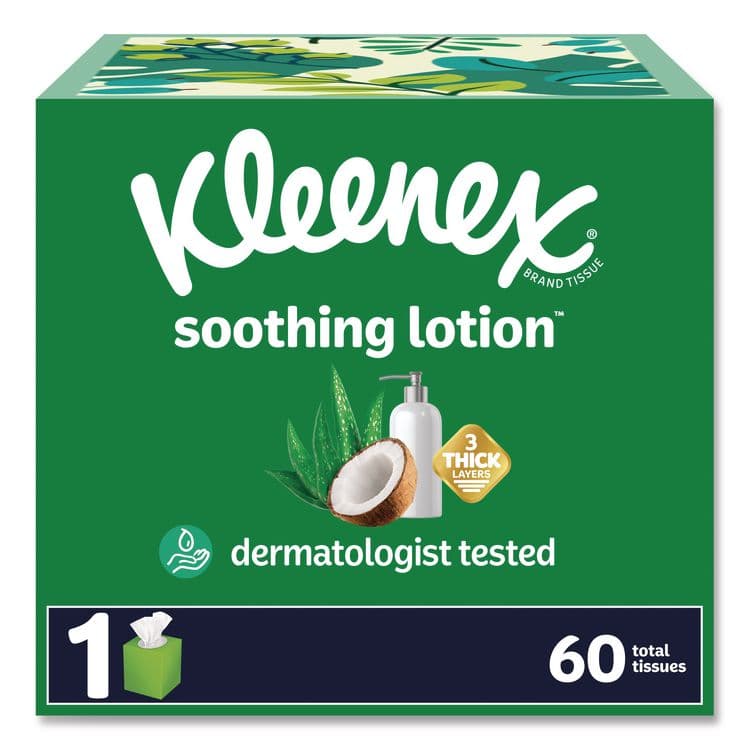 KIMBERLY CLARK Soothing Lotion Facial Tissue, 3-Ply, White, 60 Sheets/Box, 27 Boxes/Carton (KCM54271)