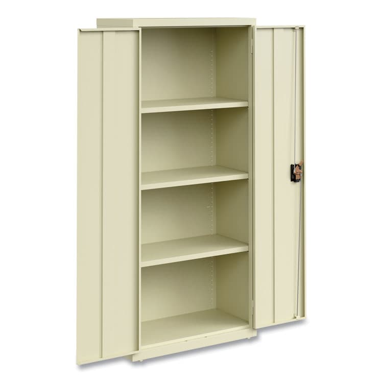 ALERA Economy Assembled Storage Cabinets, 4 Shelves, 30" x 15" x 66", Putty (ALEHCM6615PY) thumbnail 4