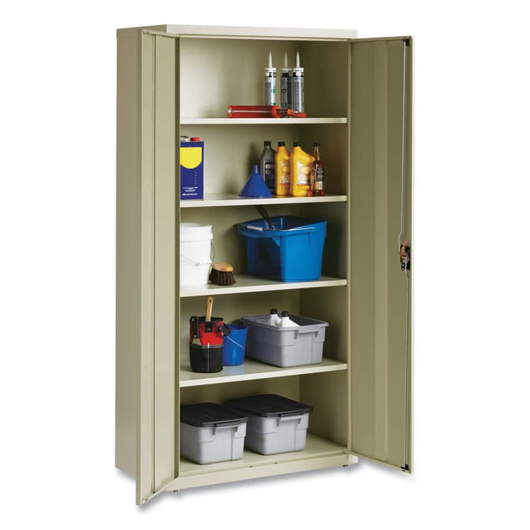 ALERA Economy Assembled Storage Cabinets, 5 Shelves, 36" x 18" x 72", Putty (ALEHCM7218PY) thumbnail 4