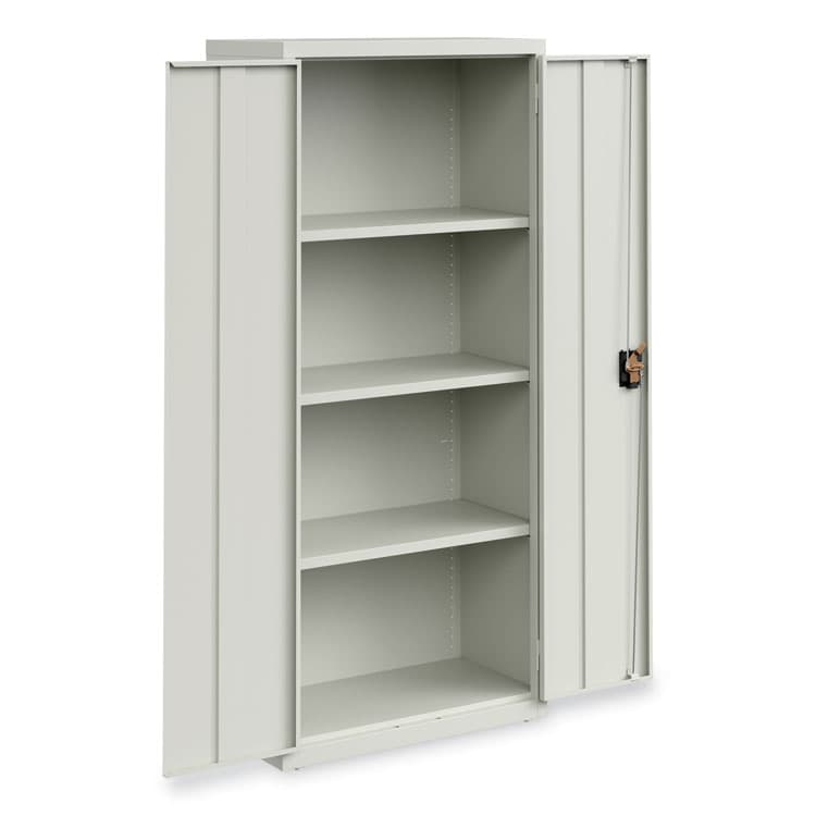 ALERA Economy Assembled Storage Cabinets, 4 Shelves, 30" x 15" x 66", Light Gray (ALEHCM6615LG) thumbnail 4