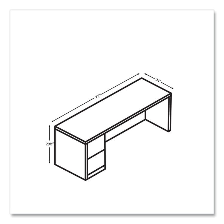 HON COMPANY 10500 Series Full-Height Left Pedestal Credenza, 72w x 24w x 29.5h, Pinnacle (HON105904LPINC) thumbnail 4