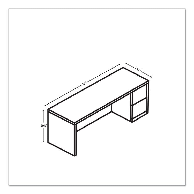 HON COMPANY 10500 Series Full-Height Right Pedestal Credenza, 72w x 24w x 29.5h, Kingswood Walnut (HON105903RLKI1) thumbnail 4