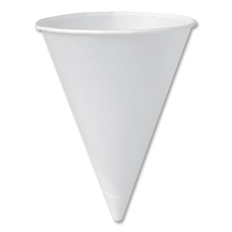DART Bare Eco-Forward Treated Paper Cone Cups, ProPlanet Seal, 6 oz, White, 200/Sleeve, 25 Sleeves/Carton (SCC6RBU)
