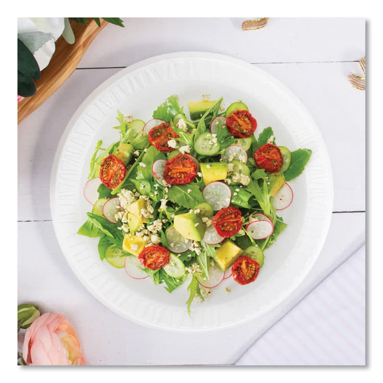 DART Concorde Non-Laminated Foam Plates, 9" dia, White, 125/Pack (DCC9PWCRPK) thumbnail 4