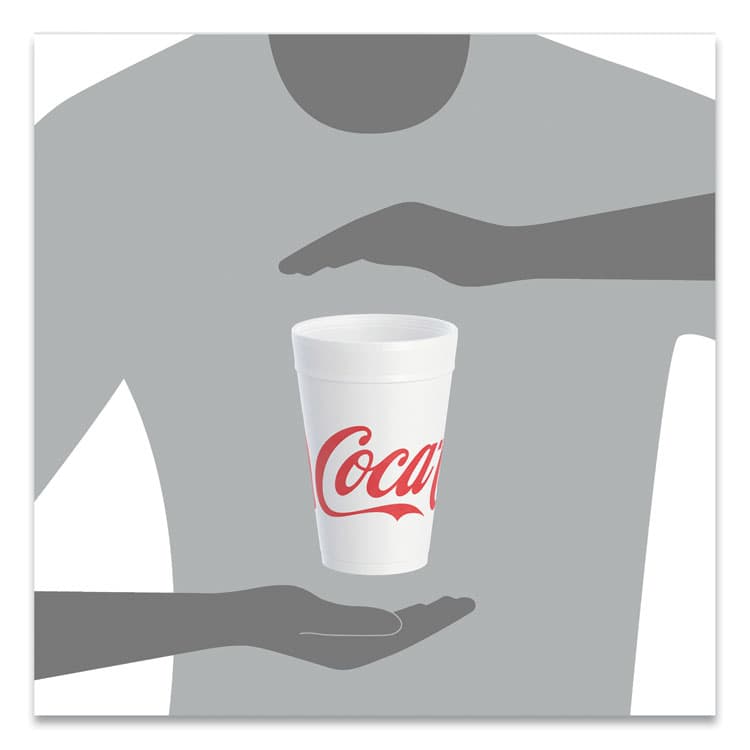 DART Coca-Cola Foam Cups, 32 oz, White/Red, 25/Bag, 20 Bags/Carton (DCC32TJ32C) thumbnail 4