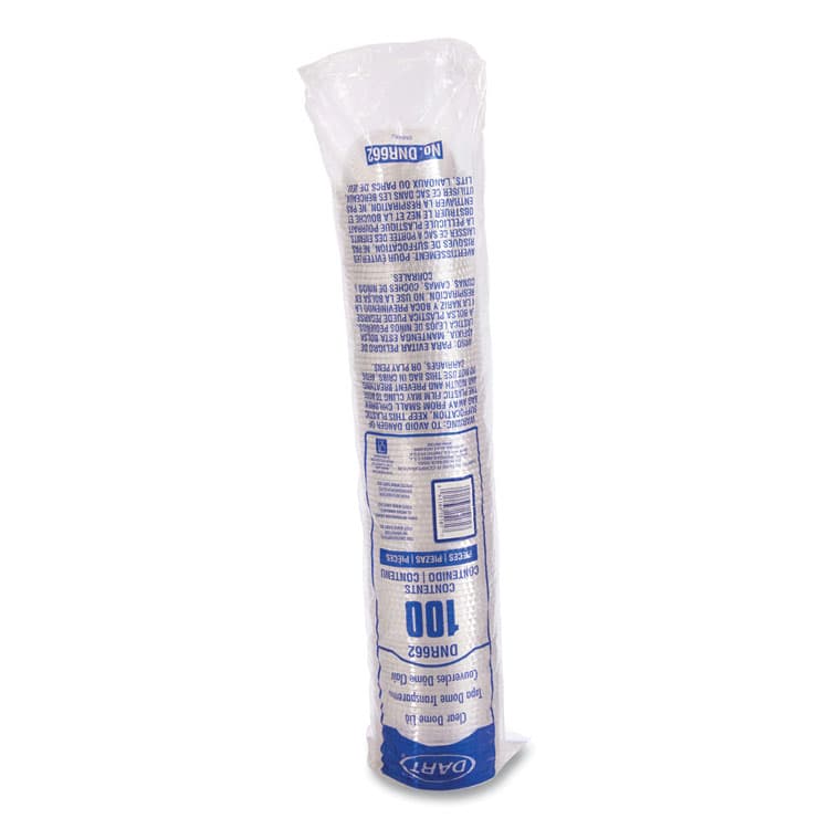DART Plastic Dome Lid, No-Hole, Fits 9 oz to 22 oz Hot Cups, Clear, 100/Sleeve, 10 Sleeves/Carton (DCCDNR662) thumbnail 3