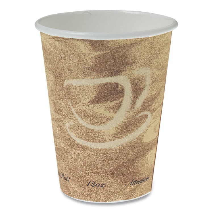 DART Mistique Polycoated Hot Paper Cups, 12 oz, Brown, 50/Sleeve, 20 Sleeves/Carton (SCC412MSN)