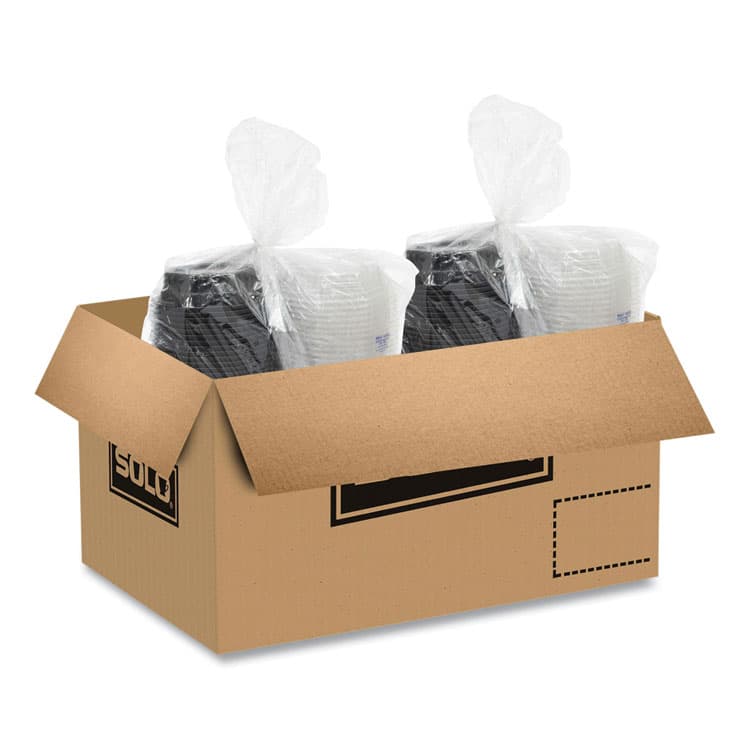 DART OctaView Hinged-Lid Hot Food Containers, 6.3 x 3.1 x 1.5, Black/Clear, Plastic, 200/Carton (SCC806011PP94) thumbnail 4