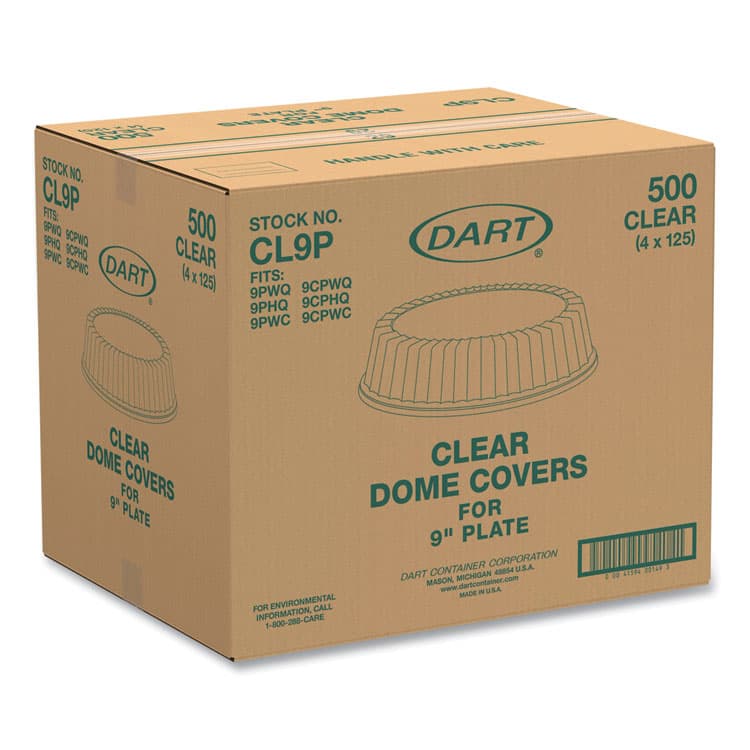 DART Dome Covers for Dinnerware, For 9" Foam Plates, Clear, Plastic, 125/Bag, 4 Bags/Carton (DCCCL9P) thumbnail 2