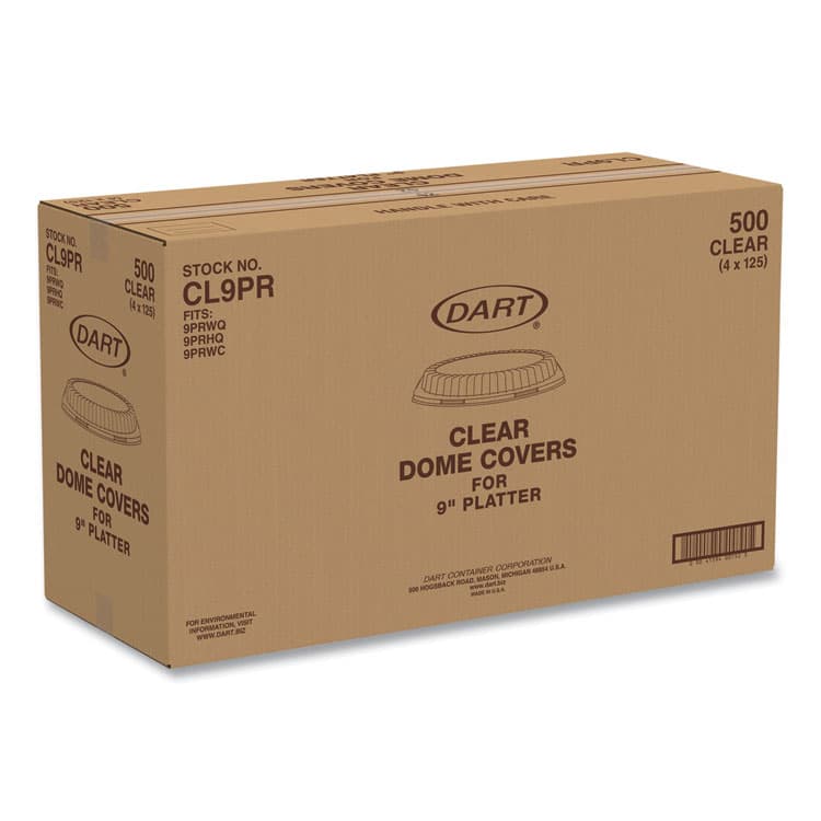 DART Dome Covers for Dinnerware, Clear, Plastic, 125/Bag, 4 Bags/Carton (DCCCL9PR) thumbnail 2