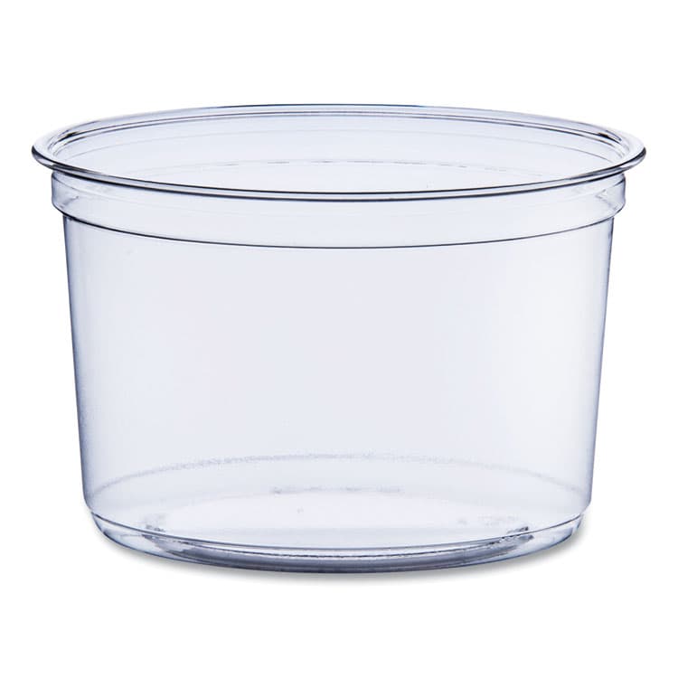 DART Bare Eco-Forward RPET Deli Containers, ProPlanet Seal, 16 oz, 4.6" Diameter x 3" h, Clear, Plastic, 500/Carton (SCCDM16R)
