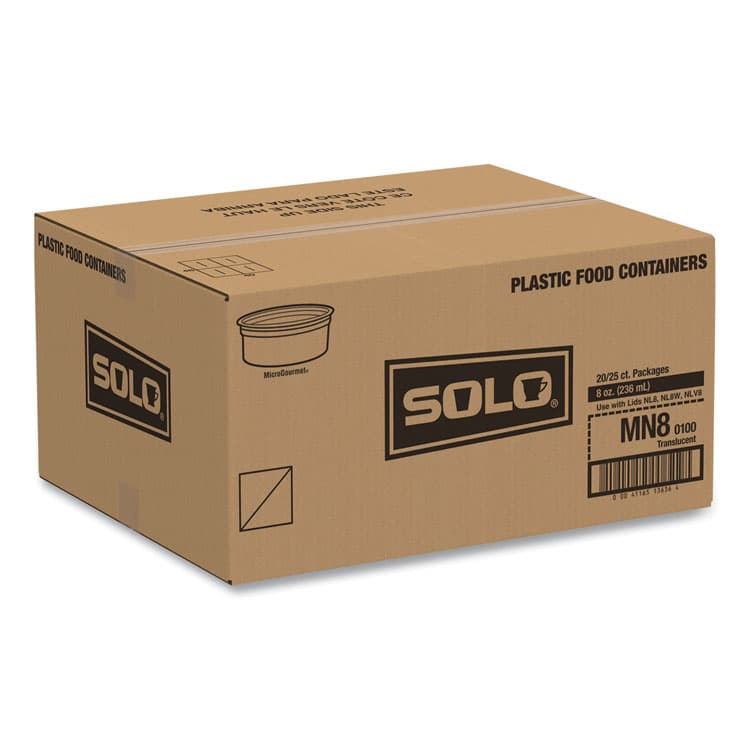DART MicroGourmet Food Container, 8 oz, 4.1" Diameter x 1.14" h, Clear, Plastic, 500/Carton (DCCMN80100) thumbnail 2