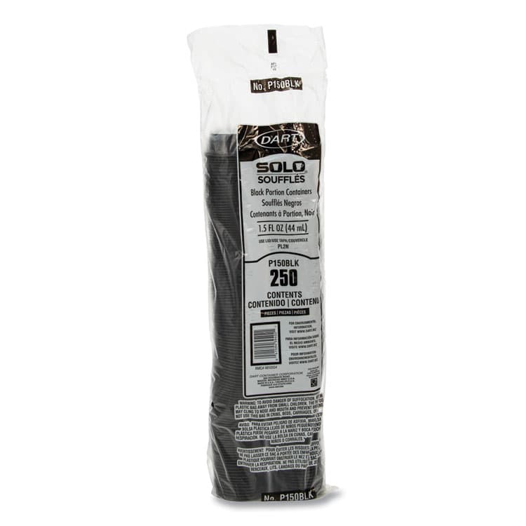 DART Portion Containers, 1.5 oz, Plastic, Black, 250/Bag, 10 Bags/Carton (SCCP150BLK) thumbnail 3