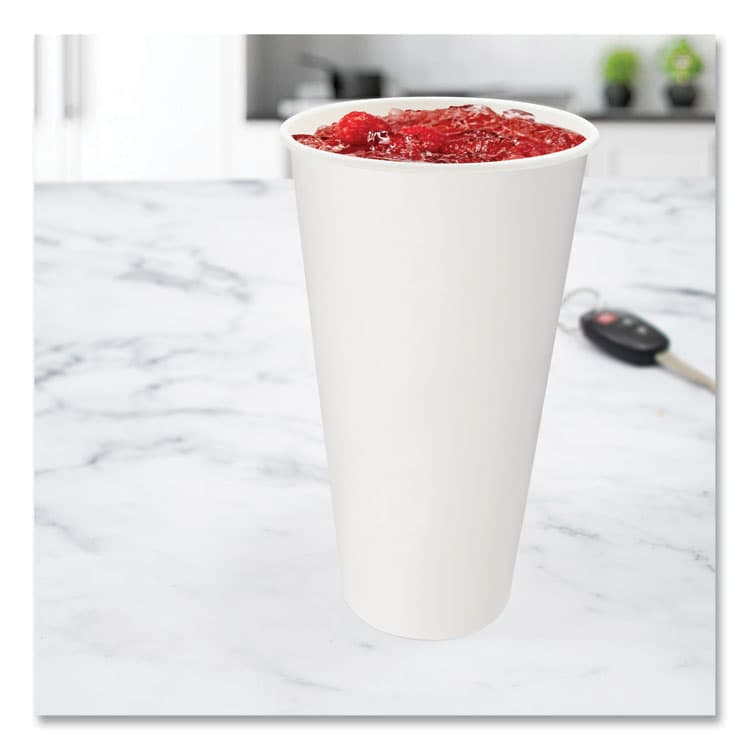 DART Double-Sided Poly (DSP) Paper Cold Cups, 21 oz, White, 1,000/Carton (SCCRNP21P2050) thumbnail 4