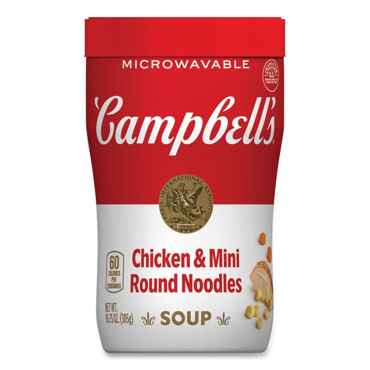 CAMPBELL'S Soup On The Go Chicken with Mini Noodles, 10.75 oz Cup, 8/Carton (GRR35100007)