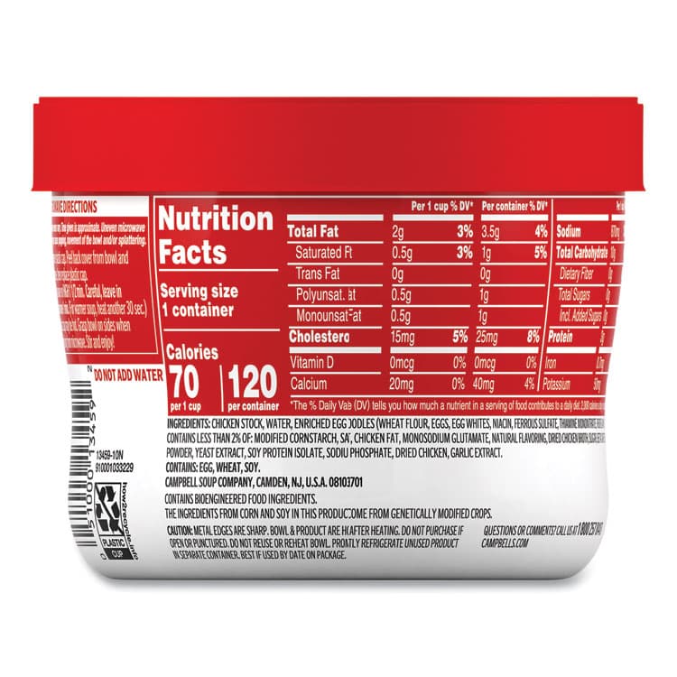 CAMPBELL'S Chicken Noodle, 15.4 oz Bowl, 8/Carton (GRR35100010) thumbnail 2