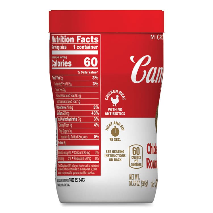 CAMPBELL'S Soup On The Go Chicken with Mini Noodles, 10.75 oz Cup, 8/Carton (GRR35100007) thumbnail 4