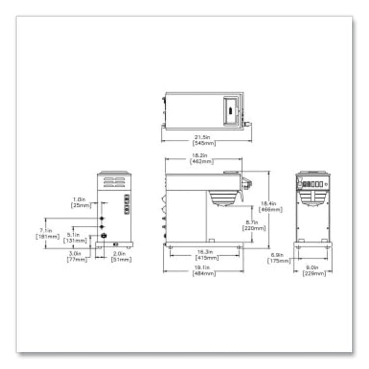 BUNN-O-MATIC CWTF-DV-TC Dual Volt Thermal Carafe System, 12 Cups, Silver/Black (BUN230010069) thumbnail 3