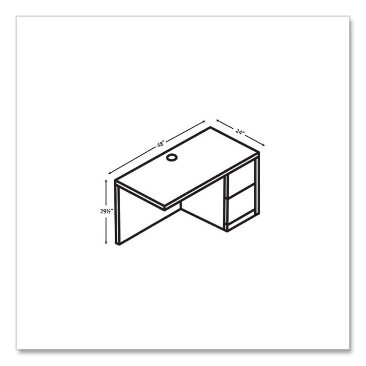 HON COMPANY 10500 Series Return with Full-Height Pedestal, Right, 48" x 24" x 29.5", Kingswood Walnut (HON105905RLKI1) thumbnail 4