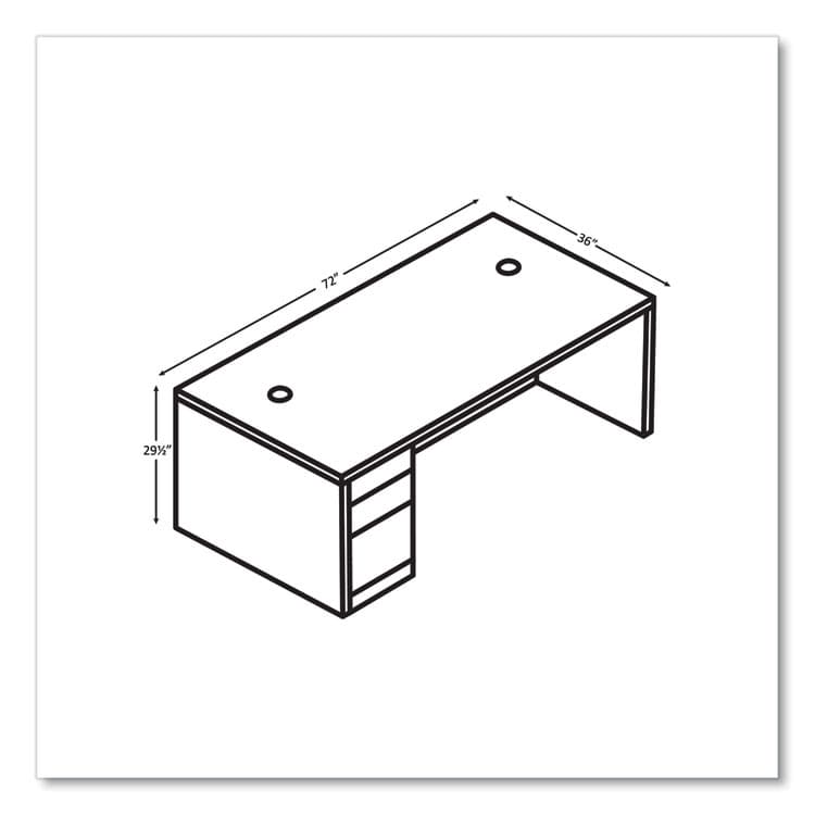 HON COMPANY 10500 Series "L" Workstation Single Pedestal Desk with Full-Height Pedestal, 72" x 36" x 29.5", Pinnacle (HON105896LPINC) thumbnail 2