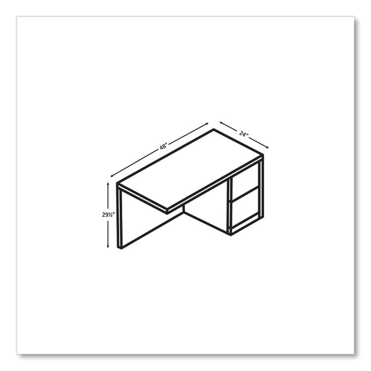 HON COMPANY 10500 Series Return with Full-Height Pedestal, Right, 48" x 24" x 29.5", Pinnacle (HON105905RPINC) thumbnail 3