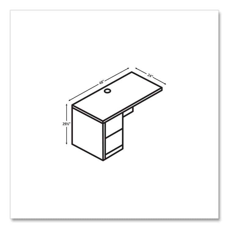 HON COMPANY 10500 Series Return with Full-Height Pedestal, Left, 48" x 24" x 29.5", Kingswood Walnut (HON105906LLKI1) thumbnail 4