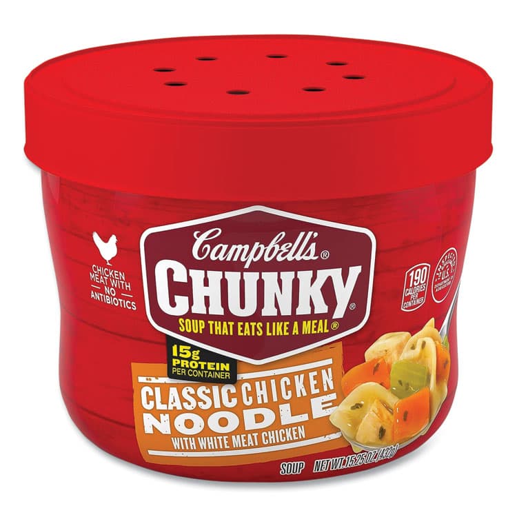 CAMPBELL'S Chunky Classic Chicken Noodle Bowl,15.25 oz Bowl, 8/Carton (GRR35100003)