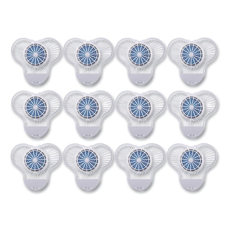 BOARDWALK Urinal Screen with Non-Para Deodorizer Block, Green Apple Scent, Blue/White, 3.25 oz, 12/Box (BWKNUS)