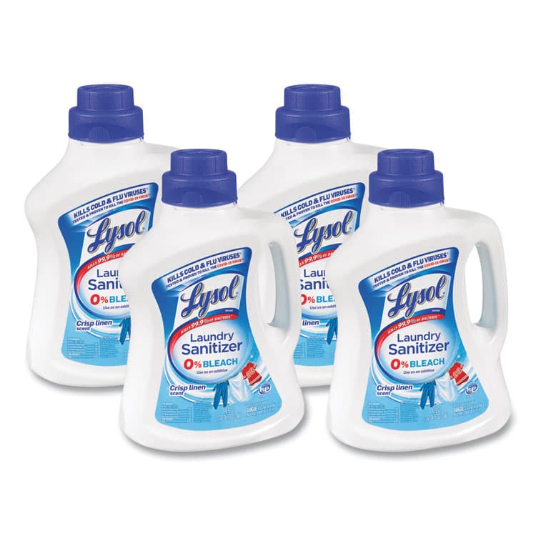 RECKITT BENCKISER Laundry Sanitizer, Liquid, Crisp Linen, 90 oz, 4/Carton (RAC95872)