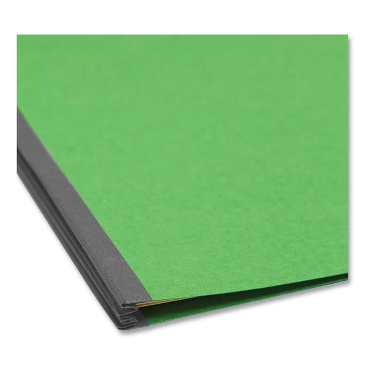 SMEAD MANUFACTURING CO. Colored Top Tab Classification Folders, 2/5-Cut Tab, Expands 2", 1 Divider, 4 SafeSHIELD Fasteners, Letter Size, Green, 10/BX (SMD13702) thumbnail 3