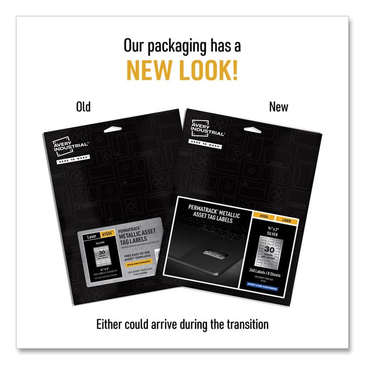 AVERY PRODUCTS CORPORATION PermaTrack Metallic Asset Tag Labels, Laser Printers, 0.75 x 2, Metallic Silver, 30/Sheet, 8 Sheets/Pack (AVE61524) thumbnail 2