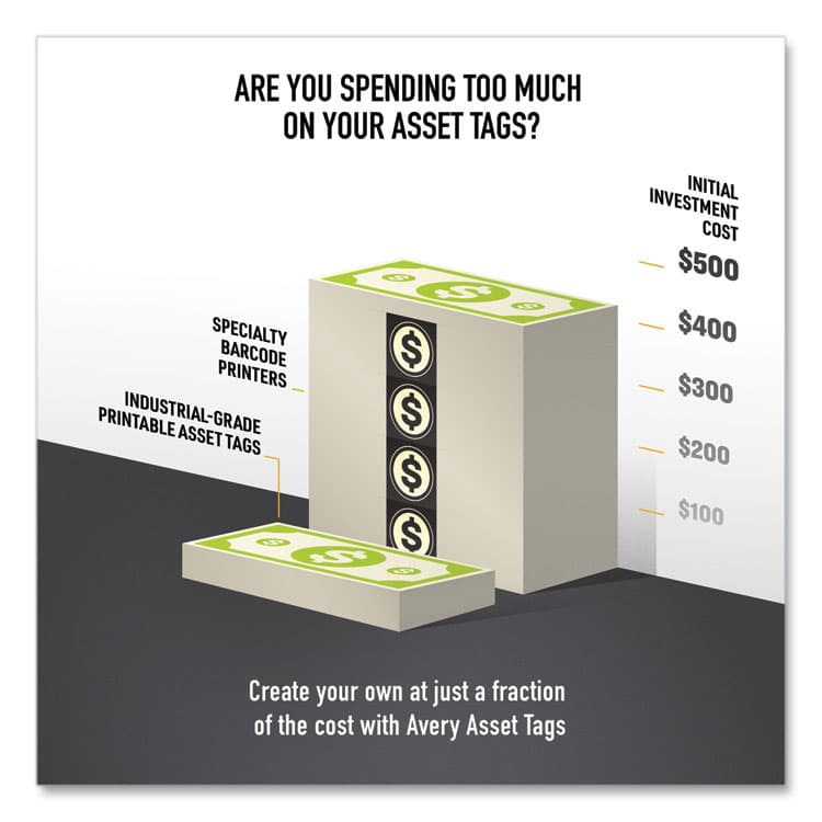 AVERY PRODUCTS CORPORATION PermaTrack Metallic Asset Tag Labels, Laser Printers, 0.75 x 2, Metallic Silver, 30/Sheet, 8 Sheets/Pack (AVE61524) thumbnail 4