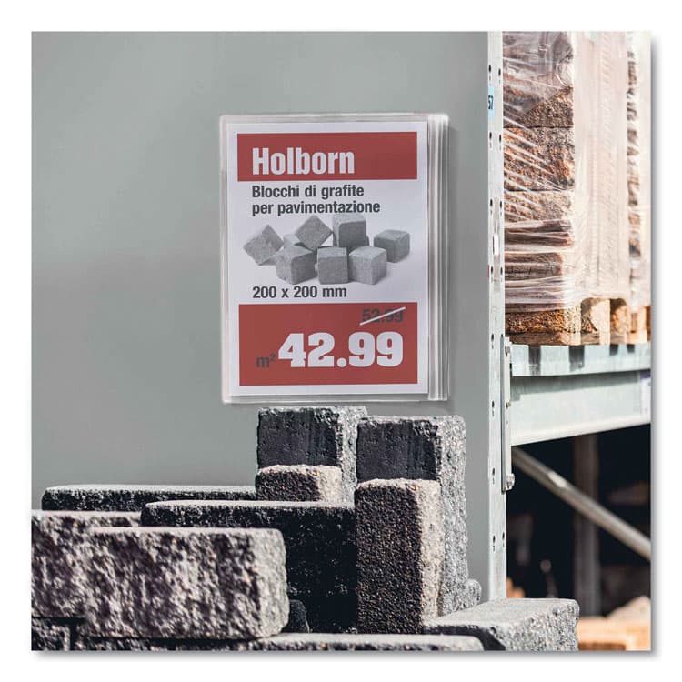 DURABLE OFFICE PRODUCTS CORP. Self-Adhesive Water-Resistant Sign Holder, 11 x 17, Clear Frame, 5/Pack (DBL501719) thumbnail 2