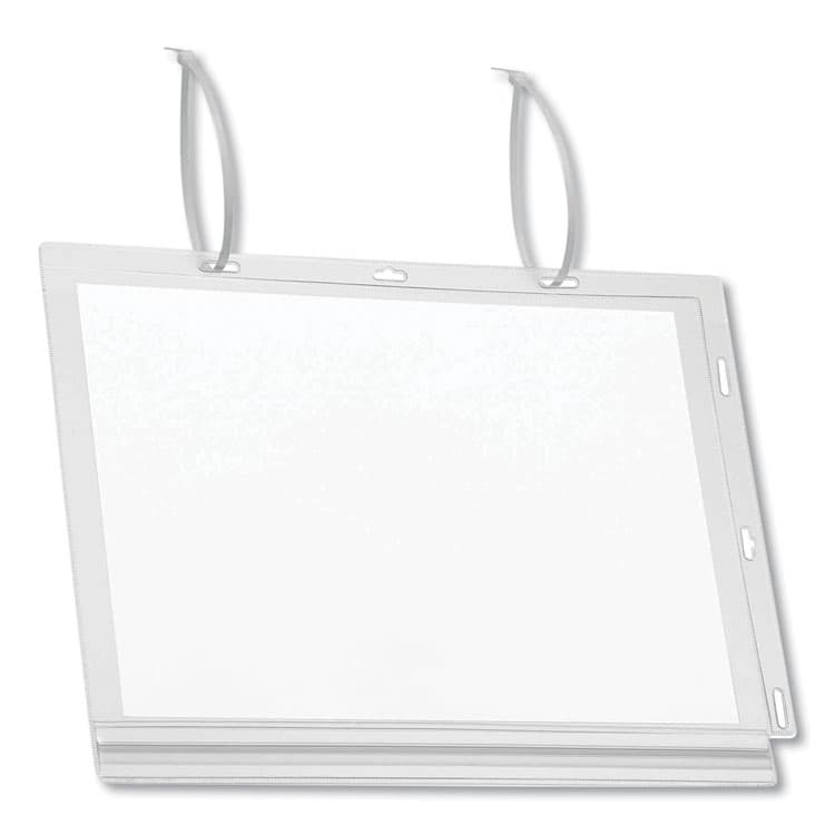 DURABLE OFFICE PRODUCTS CORP. Water Resistant Sign Holder Pockets with Cable Ties, 8.5 x 11, Clear Frame, 5/Pack (DBL502719)