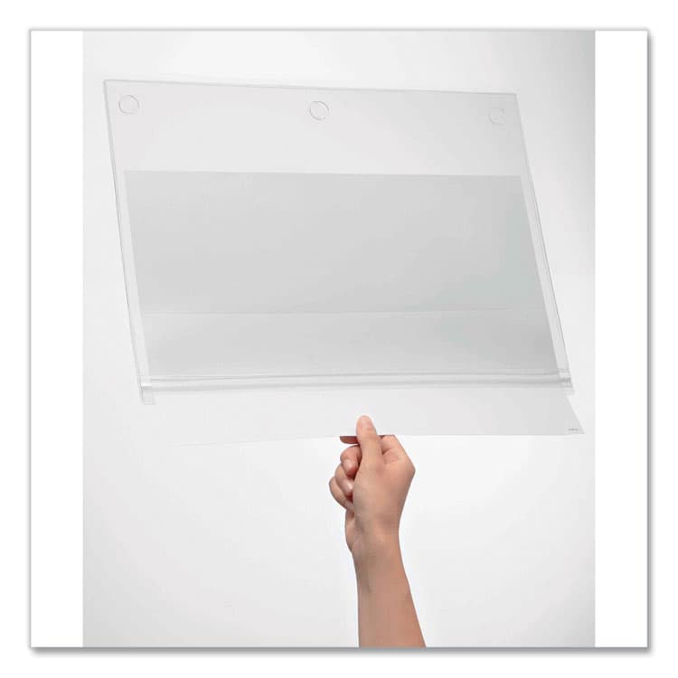 DURABLE OFFICE PRODUCTS CORP. Self-Adhesive Water-Resistant Sign Holder, 11 x 17, Clear Frame, 5/Pack (DBL501719) thumbnail 4