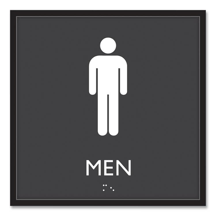 U. S. STAMP & SIGN ADA Sign, Men, Plastic, 8 x 8, Clear/White (USS66914)