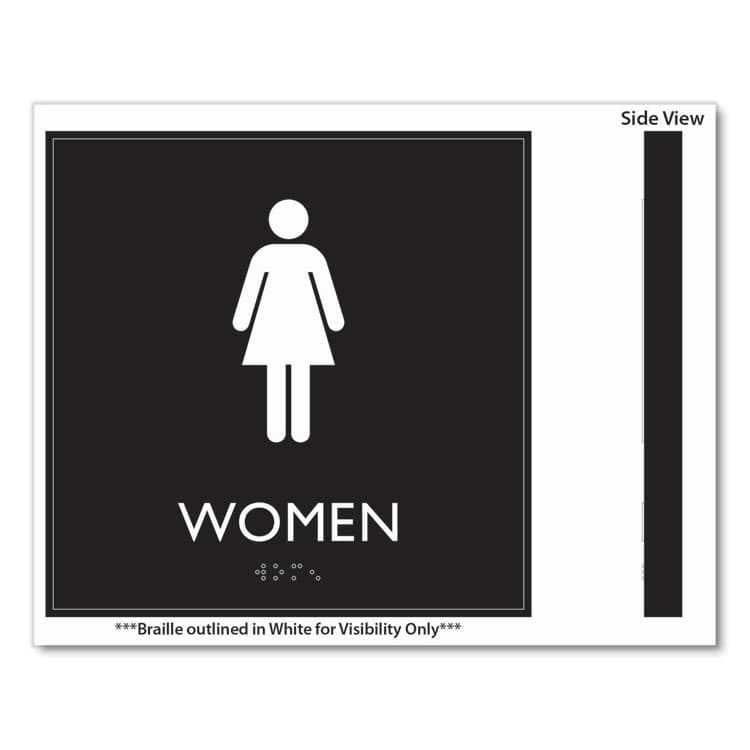 U. S. STAMP & SIGN ADA Sign, Women, Plastic, 8 x 8, Clear/White (USS66912) thumbnail 2