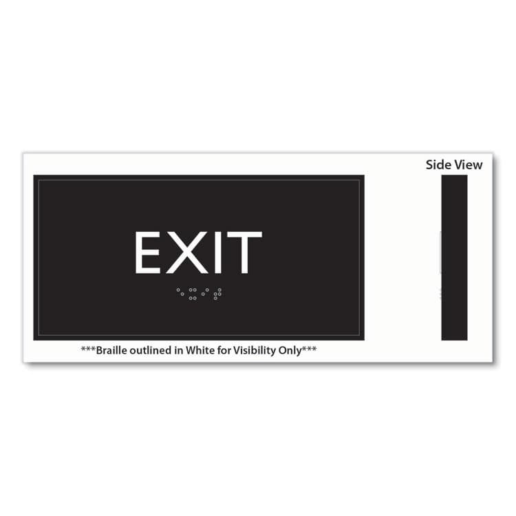 U. S. STAMP & SIGN ADA Sign, Exit, Plastic, 4 x 4, Clear/White (USS69922) thumbnail 3