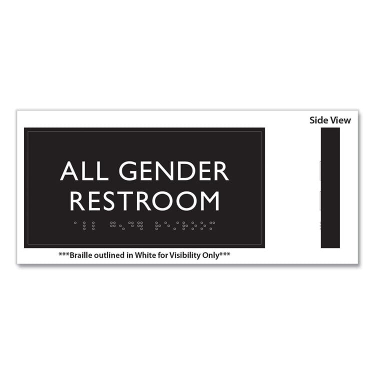 U. S. STAMP & SIGN ADA Sign, All Gender Restroom, Plastic, 4 x 4, Clear/White (USS69920) thumbnail 4