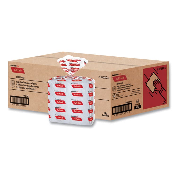 CASCADES TISSUE GROUP Tuff-Job S600 High Performance Wipers, 12 x 13, 50/Bag, 18 Bags/Carton (CSDW620) thumbnail 4