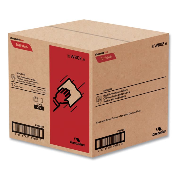 CASCADES TISSUE GROUP Tuff-Job Spunlace Towels, Jumbo Roll, 12 x 13, Blue, 475/Roll (CSDW802) thumbnail 2