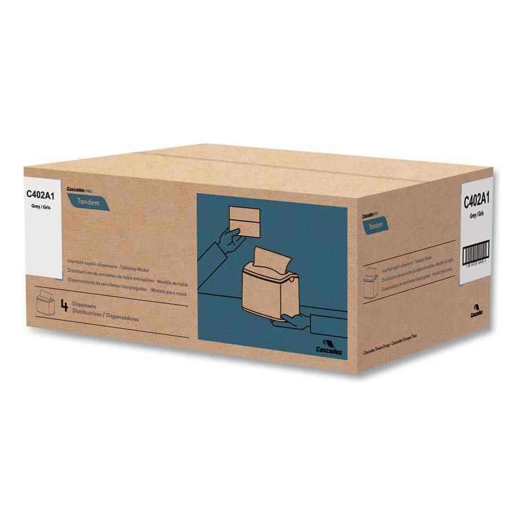 CASCADES TISSUE GROUP Tandem Tabletop Napkin Dispenser, 6.1 x 8.16 x 6.3, Gray, 4/Carton (CSDC402) thumbnail 2