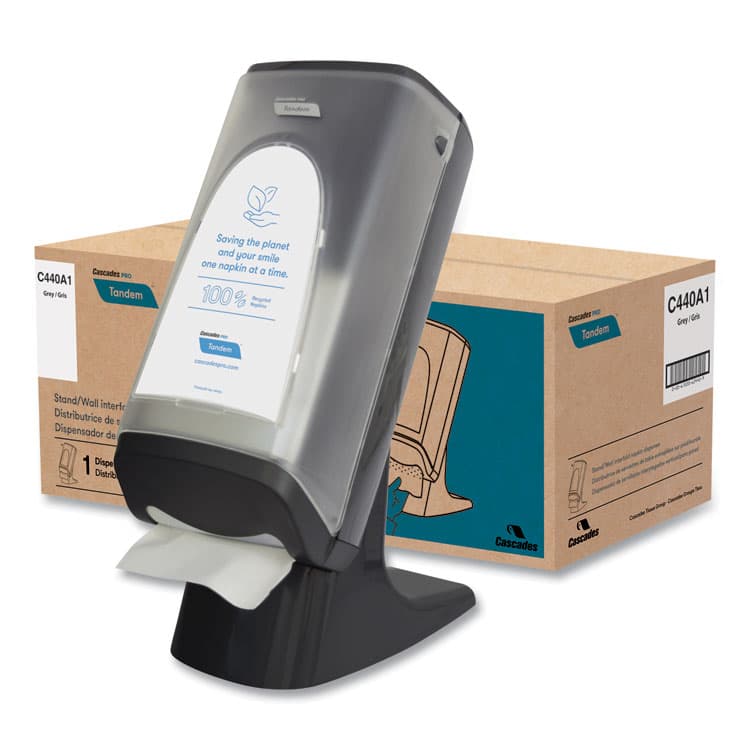 CASCADES TISSUE GROUP Tandem Stand/Wall Napkin Dispenser, 9.06 x 12.4 x 20.28, Gray (CSDC440) thumbnail 2