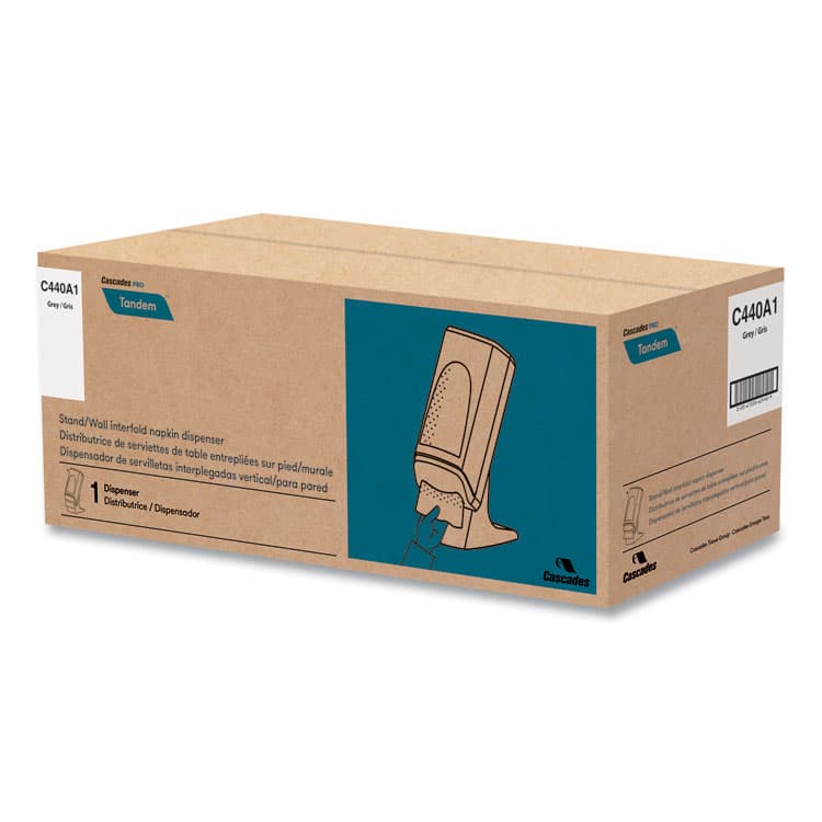 CASCADES TISSUE GROUP Tandem Stand/Wall Napkin Dispenser, 9.06 x 12.4 x 20.28, Gray (CSDC440) thumbnail 3