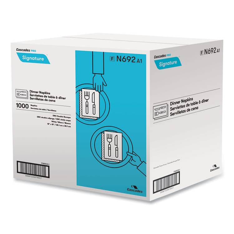 CASCADES TISSUE GROUP Select Dinner Napkins, 1-Ply, 15 x 15, White, 1,000/Carton (CSDN692) thumbnail 2