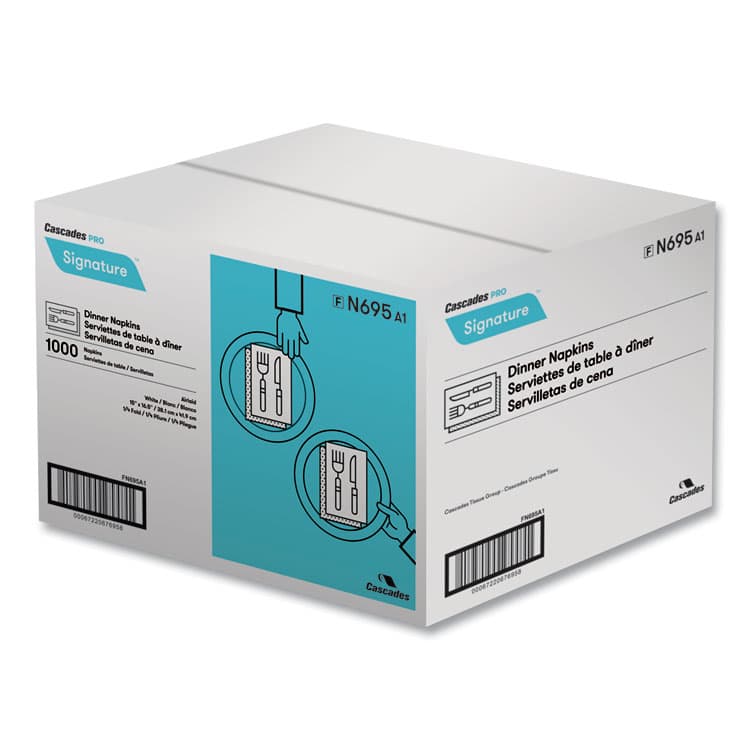 CASCADES TISSUE GROUP Signature Airlaid Dinner Napkins/Guest Hand Towels, 1-Ply, 15 x 16.5, White, 1,000/Carton (CSDN695) thumbnail 2