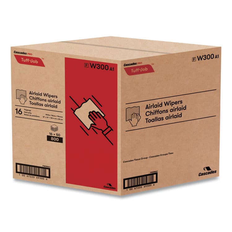 CASCADES TISSUE GROUP Tuff-Job S300 Airlaid Wipers, 12 x 13, White, 50/Pack, 16/Carton (CSDW300) thumbnail 3