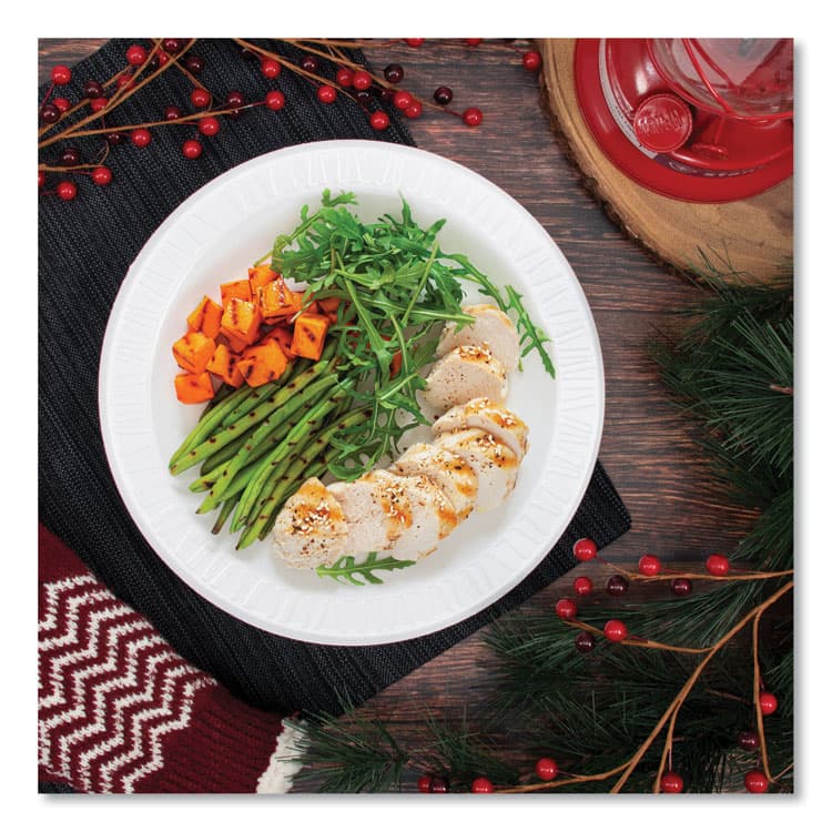 DART Concorde Foam Plate, 10.25" dia, White, 125/Pack, 4 Packs/Carton (DCC10PWCR) thumbnail 4