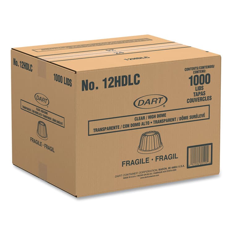 DART D-T Sundae/Cold Cup Lids, Fits 6 oz/8 oz/12 oz Cold Cups, Plastic, Clear, 50/Pack, 20 Packs/Carton (DCC12HDLC) thumbnail 2