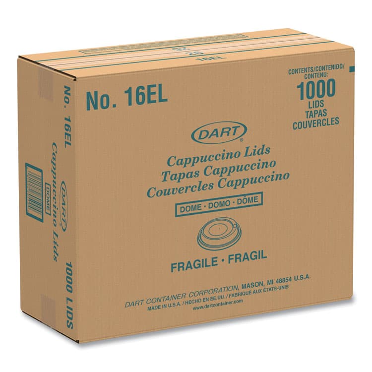 DART Cappuccino Dome Sipper Lids, Fits 12 oz to 24 oz Hot Cups, Plastic, White, 1,000/Carton (DCC16EL) thumbnail 2